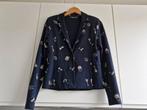 Juffrouw Jansen stretch blazer jasje colbert M, Ophalen of Verzenden, Zo goed als nieuw, Blauw