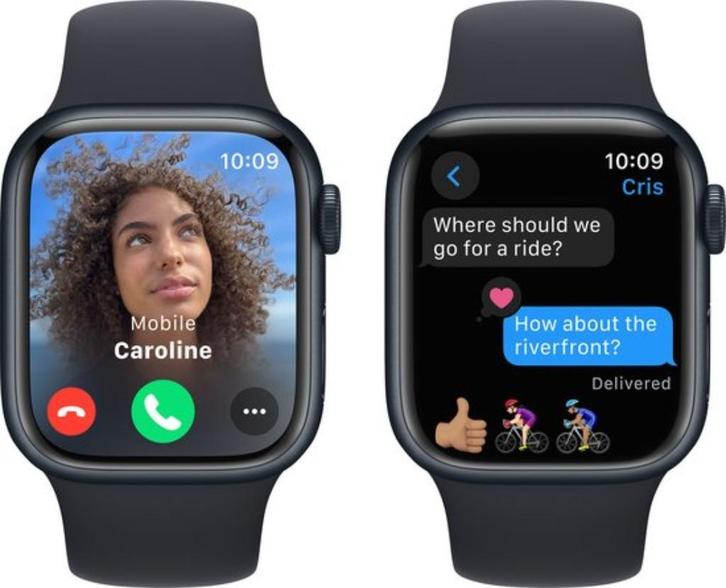 Apple Watch Series 9 GPS + Cellular 45 mm Nieuw met Garantie, Sieraden, Tassen en Uiterlijk, Smartwatches, Nieuw, iOS, Zwart, Conditie
