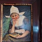 Portretje oud brocante schilderijtje, Ophalen of Verzenden