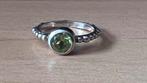 Zilveren bolletjesring met Perido edelsteen mooi geslepen, 18 tot 19, Ophalen of Verzenden, Zo goed als nieuw, Dame of Heer