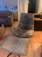 Gratis Stoel met poef - Relaxfauteuil, Ophalen of Verzenden, Gebruikt, Leer, 75 tot 100 cm