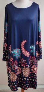 Emery Rose donkerblauwe jurk met prints mt. 52 (5XL), Kleding | Dames, Grote Maten, Blauw, Jurk, Ophalen of Verzenden, Zo goed als nieuw