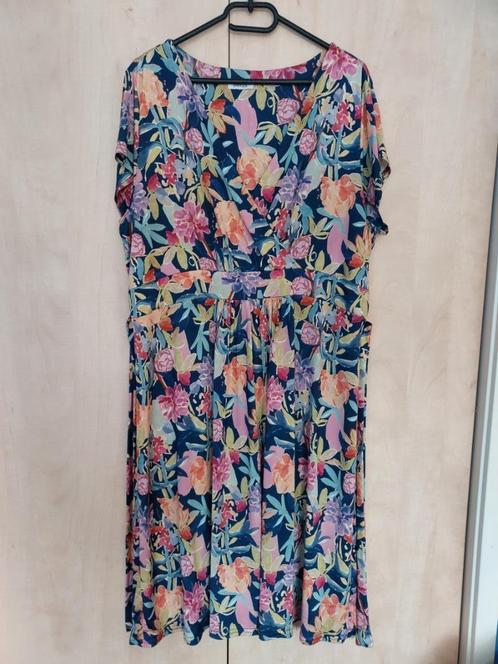 Sjieke gebloemde soepele jurk van Cassis, maat L, Kleding | Dames, Jurken, Zo goed als nieuw, Maat 46/48 (XL) of groter, Roze