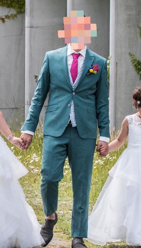 Trouwpak van Roka maat 52, Kleding | Heren, Trouwkleding en Trouwaccessoires, Zo goed als nieuw, Trouwpak, Ophalen of Verzenden