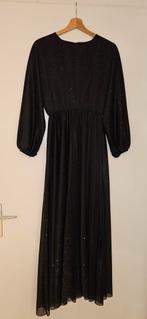 Zwarte glitterjurk, Zwart, Ophalen of Verzenden, Maat 36 (S), Onder de knie