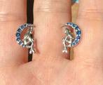 Zilveren oorbellen zeemeermin op de maan. Nieuw, gemerkt, Met kristal, Nieuw, Knopjes of Stekers, Zilver