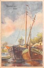 Groeten uit Enter binnenvaart schepen Illust F. Rend Wierden, Verzamelen, Gelopen, Overijssel, 1920 tot 1940, Verzenden