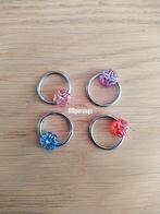 Nieuwe ball closure ring met verschillende steentjes., Ophalen of Verzenden, Zo goed als nieuw, Staal