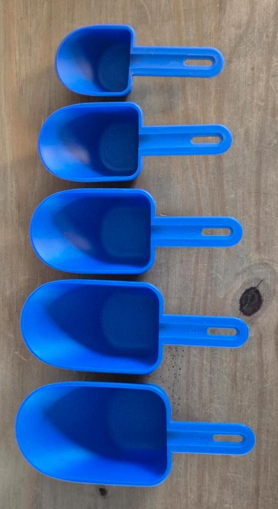 Tupperware Maatschepjes Blauw 50-100-150-200-250ML NIEUW, Huis en Inrichting, Keuken | Tupperware, Nieuw, Overige typen, Blauw