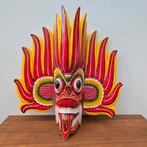 Prachtig Ginidal Raksha Masker uit Sri Lanka houtsnijwerk, Ophalen of Verzenden