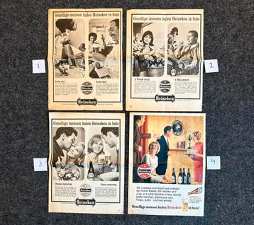 4 advertenties ‘Heineken’ (1965-1966) beschikbaar voor biedingen