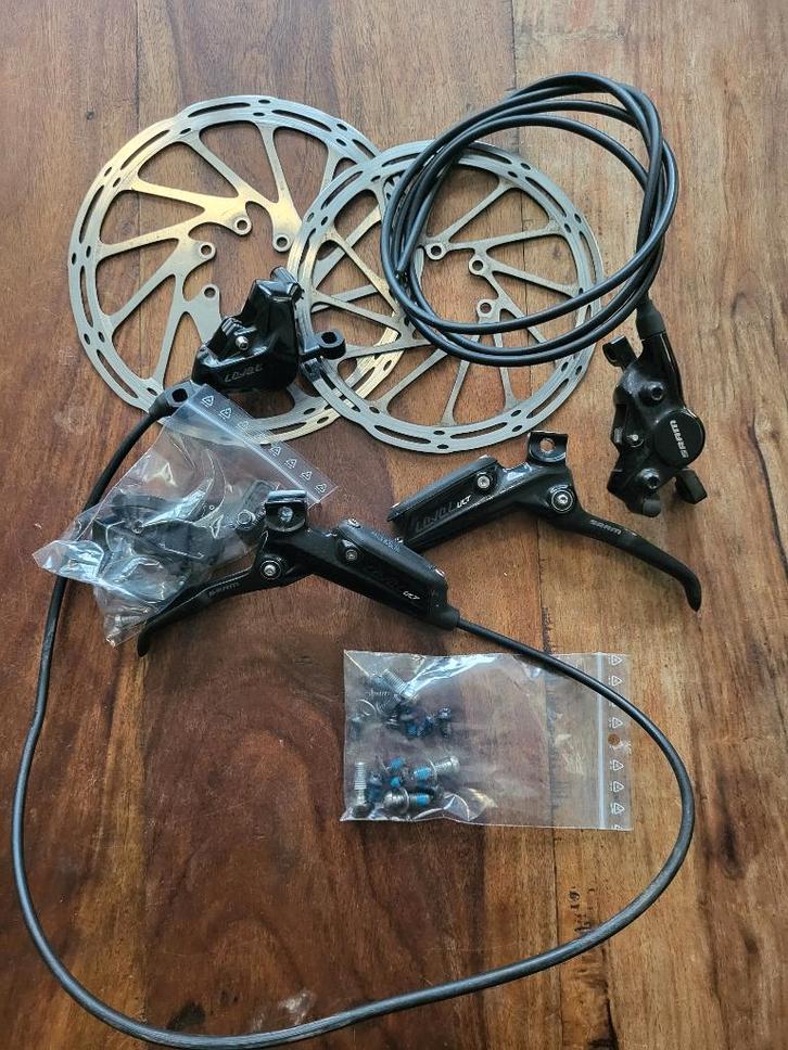 SRAM level ultimate remhendels & schijfremmen set, Fietsen en Brommers, Fietsonderdelen, Gebruikt, Mountainbike, Stuur, Ophalen of Verzenden