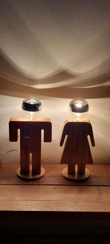 	 Set adam eve donna uomo hij zij incl lamp 40cm hoog beschikbaar voor biedingen