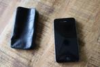 Iphone 4, model A1332, met zwart leren hoesje, zonder batter, Gebruikt, Ophalen of Verzenden, 8 GB, Zonder simlock