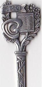 Theelepeltje KRO., Verzilverd, Ophalen of Verzenden, Zo goed als nieuw, Metaal