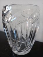 Mid Century Boheems zware geslepen kristallen vaas, Ophalen of Verzenden