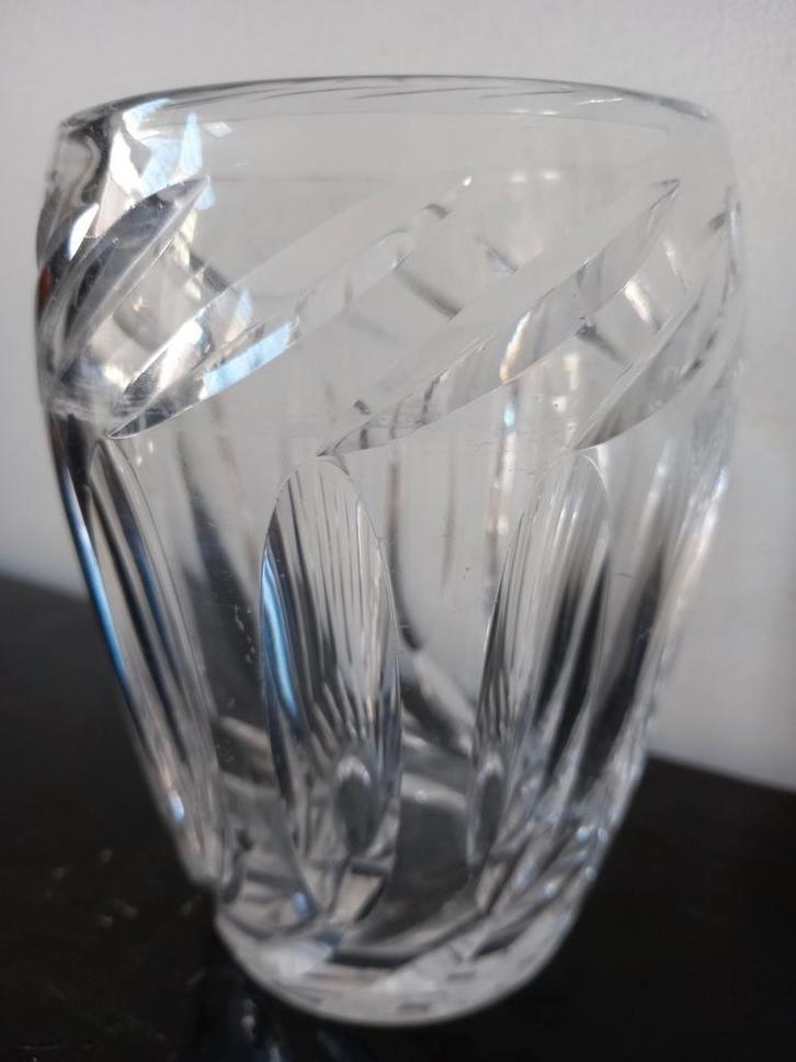 Mid Century Boheems zware geslepen kristallen vaas, Antiek en Kunst, Antiek | Glas en Kristal, Ophalen of Verzenden