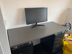 Bureublad grijs 140x60, Ophalen, Zo goed als nieuw, 25 tot 50 cm, 50 tot 100 cm