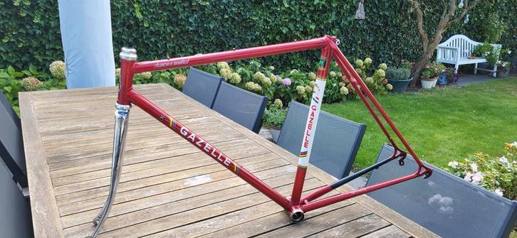 Gazelle Champion Mondial Frame 53cm + Chrome Voorvork, Fietsen en Brommers, Fietsonderdelen, Gebruikt, Racefiets, Frame, Ophalen of Verzenden