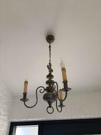 Brocante Hanglamp / Kroonluchter landelijk grijs 3 armen, Huis en Inrichting, Lampen | Hanglampen, Ophalen, Gebruikt, Metaal, 50 tot 75 cm