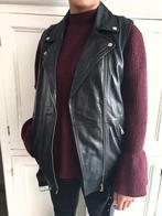 Zara black leather oversized waistcoat biker jacket M, Maat 38/40 (M), Ophalen of Verzenden, Zo goed als nieuw, Zara