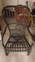 Zwarte rotan stoel, Ophalen, Gebruikt, Zwart, Vintage