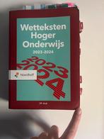 Wetteksten hoger onderwijs 2023-2024, bedrijfskunde boeken, Ophalen of Verzenden, Zo goed als nieuw, WO