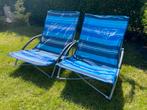 2x Inklapbare strandstoeltjes, laag. Blauw, Ophalen, Nieuw