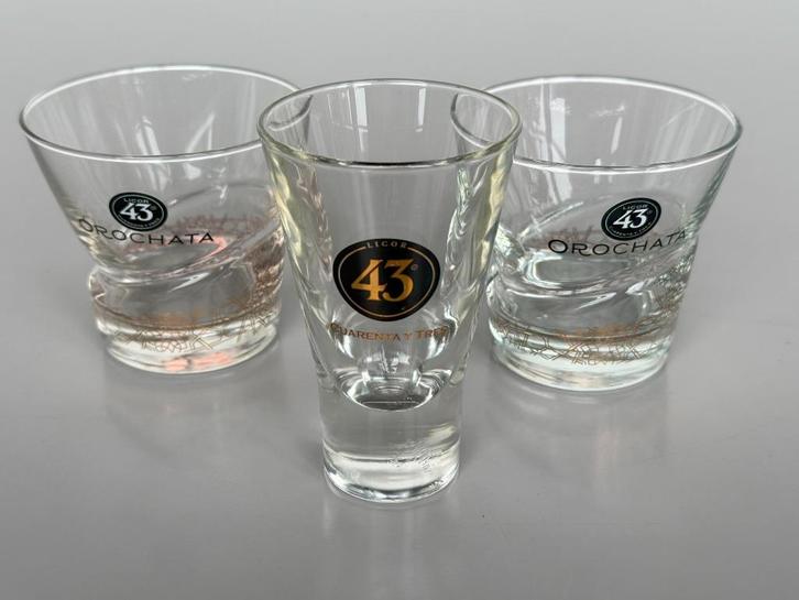 Set van 3 Licor 43 glazen wo. 2x orochata glazen, Verzamelen, Glas en Borrelglaasjes, Zo goed als nieuw, Overige typen, Ophalen of Verzenden