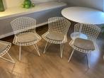 4 Witte Bertoia Knoll Stoelen origineel, incl kussens, Ophalen, Design Knoll Bertoia, Gebruikt, Wit