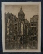 Ets Oude Zijds Kolkje Amsterdam 1960 Karel Kok 1980 29,4x22, Ophalen of Verzenden