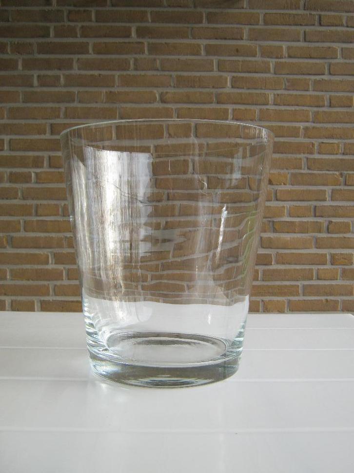 XXL vaas, dik helder glas, hoogte 30 cm, Huis en Inrichting, Woonaccessoires | Vazen, Zo goed als nieuw, Overige kleuren, Minder dan 50 cm