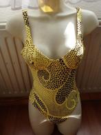 Geel met bruin retro vintage badpak - nieuwstaat maat 36, Kleding | Dames, Ophalen of Verzenden, Zo goed als nieuw, Geel, Badpak