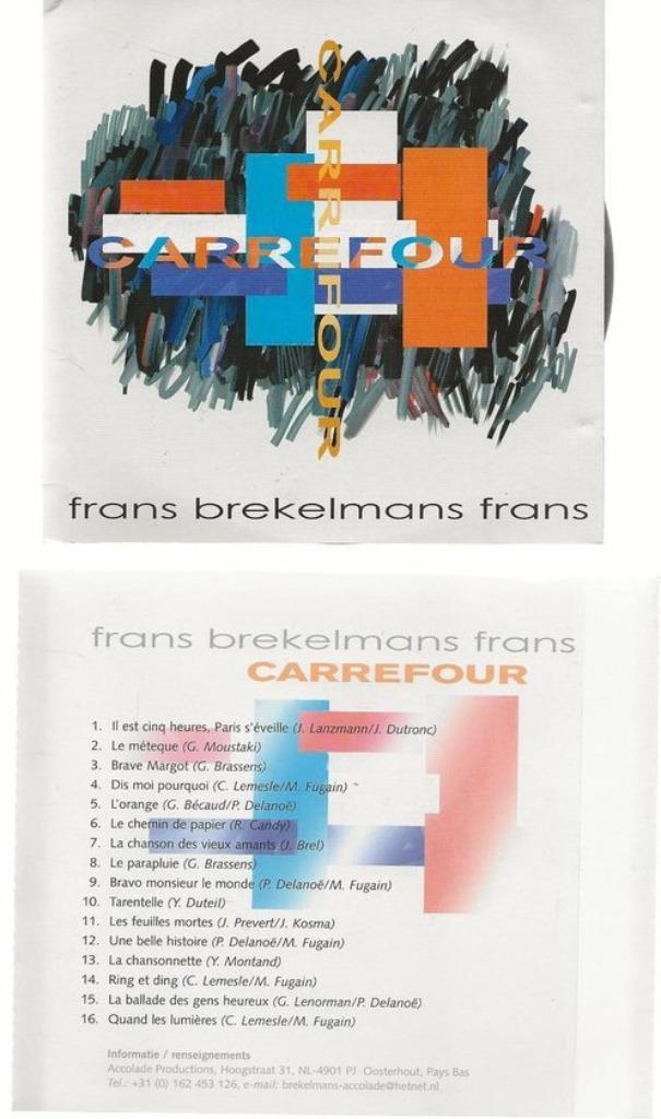 Frans Brekelmans 'Carrefour', Cd's en Dvd's, Cd's | Franstalig, Zo goed als nieuw, Ophalen of Verzenden