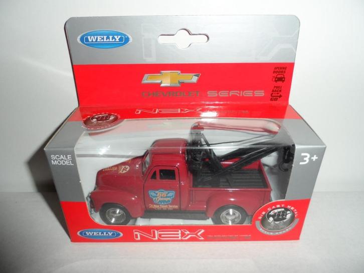 Welly - 1953 Chevrolet Tow Truck Sleepwagen (rood) 1:36, Hobby en Vrije tijd, Modelauto's | Overige schalen, Nieuw, Auto, Ophalen of Verzenden