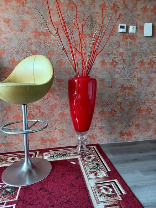 prachtige grote exclusieve design vaas rood, Huis en Inrichting, Woonaccessoires | Vazen, Nieuw, Rood, 75 cm of meer, Glas, Verzenden