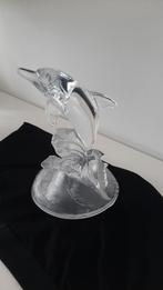 Kristallen Dolfijn op Voet - Decoratief Beeld, Antiek en Kunst, Ophalen of Verzenden