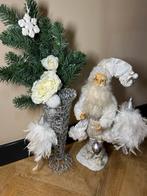 Luxe kerstman beeld wit uniek vintage set kerst decoratie, Diversen, Kerst, Ophalen of Verzenden, Zo goed als nieuw