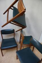 Deense vintage teak Stoelen/ Eetkamerstoelen, set van 4, Ophalen, Gebruikt, Hout, Vier