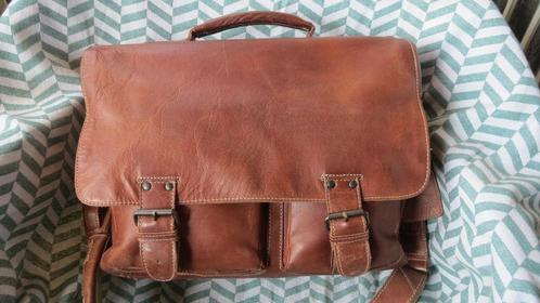 Aunts & Uncles, Hunter Big Finn aktetas leer 40cm laptopvak, Sieraden, Tassen en Uiterlijk, Tassen | Schooltassen, Gebruikt, Aktetas of Boekentas