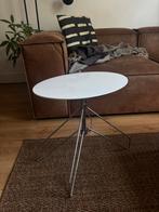 Bijzettafel wit design, Huis en Inrichting, Overige materialen, Minder dan 55 cm, Gebruikt, Ovaal