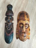 Houten Afrikaanse koppen, Antiek en Kunst, Ophalen of Verzenden