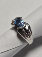 Zilveren ring met blauwe steentje, Sieraden, Tassen en Uiterlijk, Ophalen of Verzenden, Zo goed als nieuw, Zilver, Zilver
