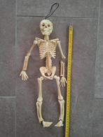 kunststof skeletje en ketting hand met schedels halloween, Ophalen of Verzenden, Zo goed als nieuw, Feestartikel, Halloween of Griezel