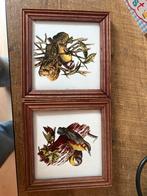 Vintage Tegeltjes met Vogels in Lijst, Ophalen of Verzenden