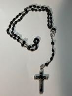 Antieke Rozenkrans met Zwarte Kralen en kruis, Antiek en Kunst, Ophalen of Verzenden