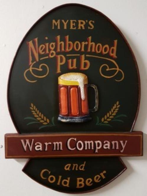 Myers Neighborhood pubbord, Verzamelen, Merken en Reclamevoorwerpen, Nieuw, Reclamebord, Ophalen of Verzenden