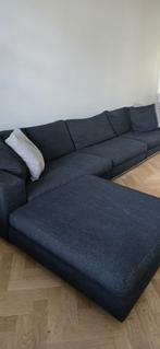 Minotti Hoekbank Zwart Antraciet met Hocker, Huis en Inrichting, Hoekbank, Ophalen of Verzenden, Zo goed als nieuw, Vierpersoons of meer