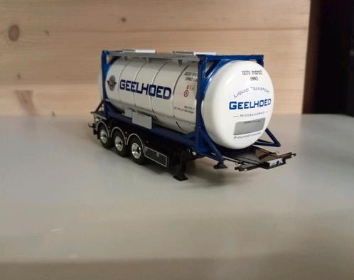 Container chassis + container 20ft Geelhoed WSI, Hobby en Vrije tijd, Modelauto's | 1:50, Nieuw, Bus of Vrachtwagen, Wsi, Ophalen of Verzenden