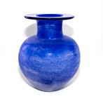 Schitterende Murano Seguso Kobalt Blauw Glas Scavo Vaas, Verzenden